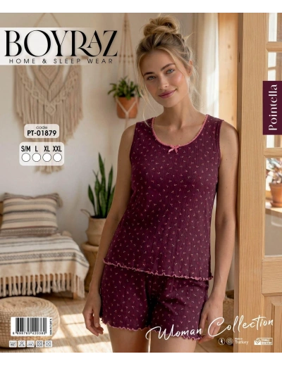 Boyraz PT-01879 Kadın Pointella Şortlu Takım