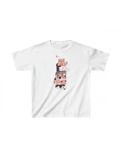Çocuk Unisex Baskılı T-Shirt - Beyaz