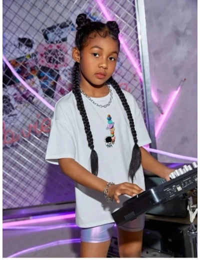 Çocuk Unisex Baskılı T-Shirt - Beyaz