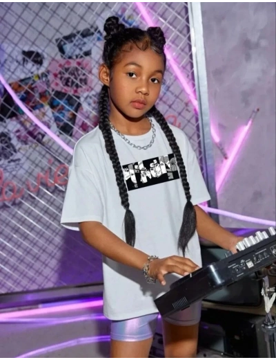 Çocuk Unisex Baskılı T-Shirt - Beyaz