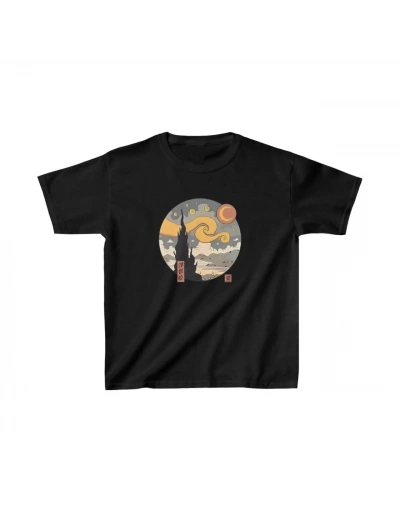 Çocuk Unisex Baskılı T-Shirt - Siyah