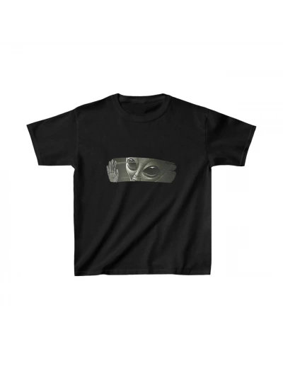 Çocuk Unisex Baskılı T-Shirt - Siyah