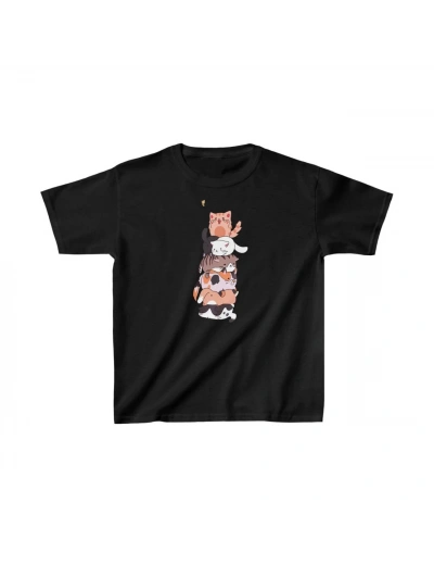 Çocuk Unisex Baskılı T-Shirt - Siyah