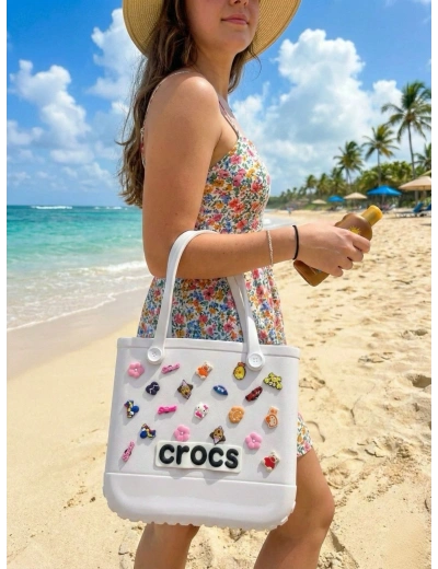 Crocs Stil Jibbitzli Kadın Plaj Çantası