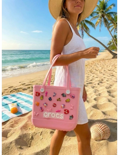 Crocs Stil Jibbitzli Kadın Plaj Çantası