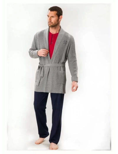 DS Damat 03004 5li Triko Robdöşambr Damat Pijama Seti