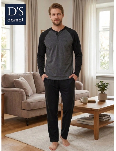 Ds Damat 2603 Erkek Mavenck Uzun Kol Pijama Takımı