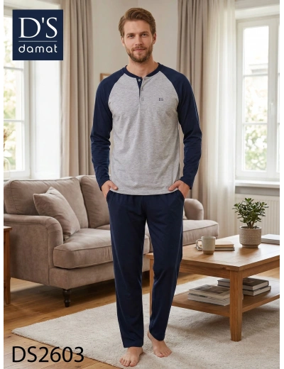 Ds Damat 2603 Erkek Mavenck Uzun Kol Pijama Takımı