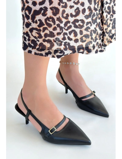 Darina Siyah Cilt Topuklu Ayakkabı