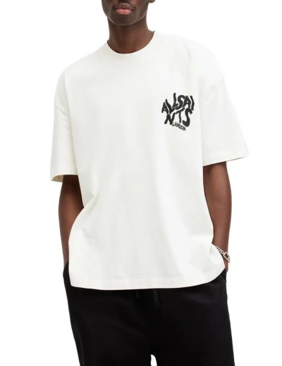 Erkek Tişört Baskılı Oversize kısa kol T-Shirt - Beyaz