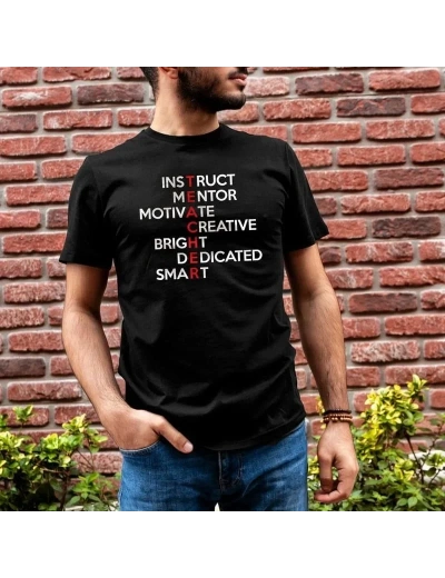 Erkek Kısa Kol Yazlık Tişört Bisiklet Yaka Baskılı Oversize T-Shirt - Siyah
