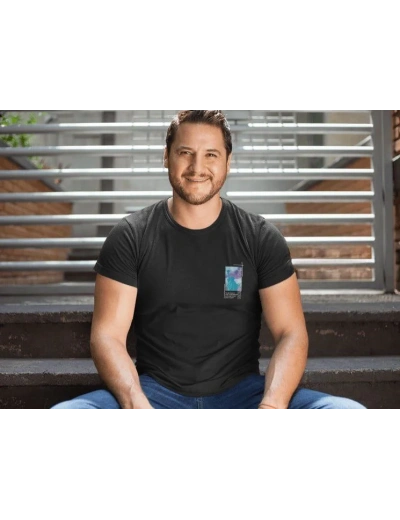 Erkek Bisiklet Yaka Baskılı Oversize T-Shirt - Siyah