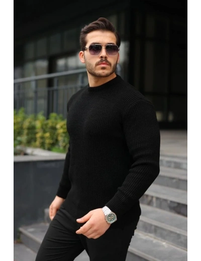 Erkek Bisiklet Yaka Örme Kazak