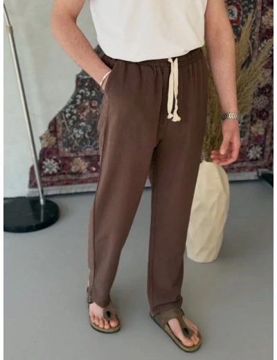 Erkek İthal Yıkamalı Keten Pantolon