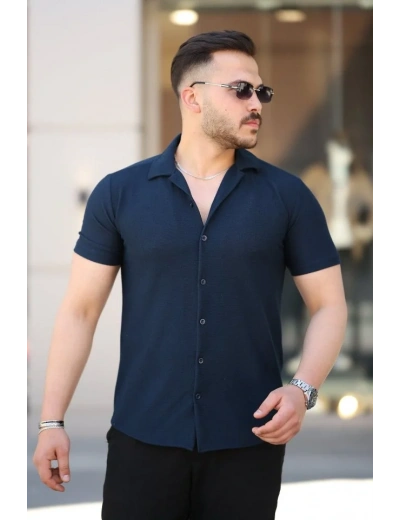 Erkek Kısa Kollu örme Kumaş Pamuklu Gömlek