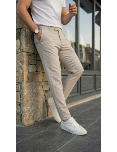 Erkek Slim Fit Dilli Kumaş Pantolon