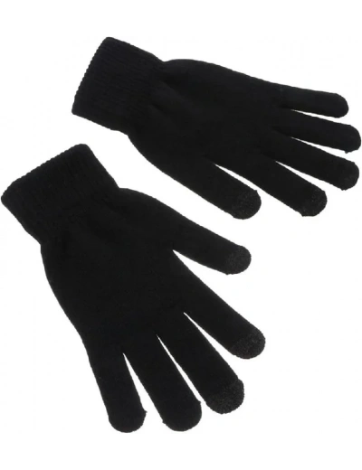 Erkek Triko Dokuma Eldiven - Siyah