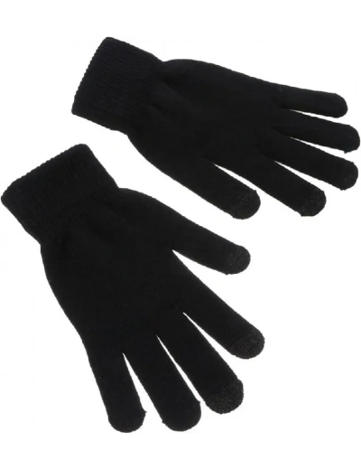 Erkek Triko Dokuma Eldiven - Siyah