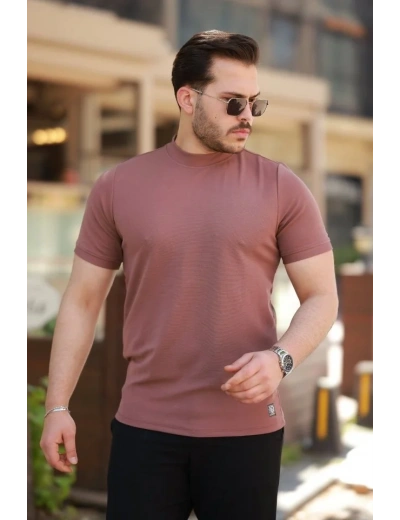 Erkek Yarım Balıkçı Yaka Kısa Kollu T-shirt