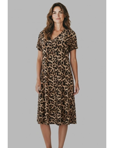 Estiva 25236 Kadın Likra Viskon Kısa Kol Gecelik