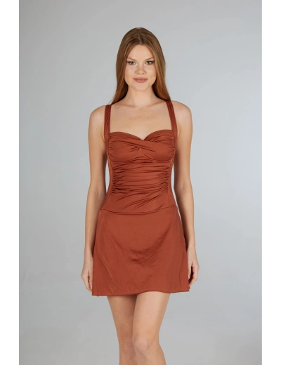 Estiva 2568-605 Kadın Elbiseli Drapeli Mayo