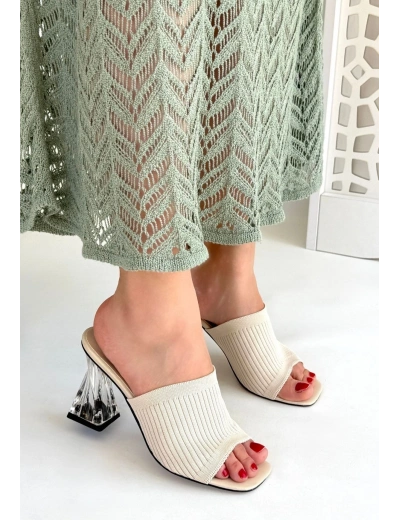 Evra Ten Triko Topuklu Terlik