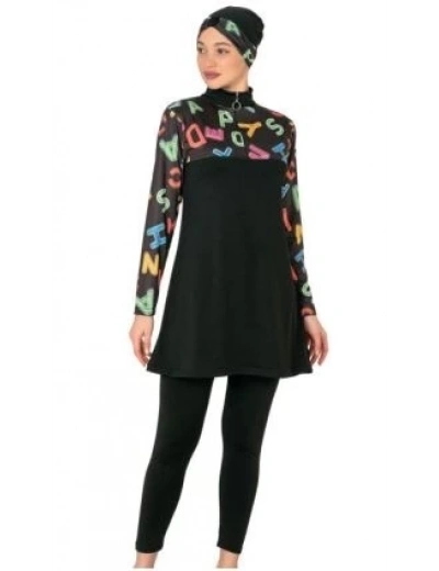 Fantasy 3407  Bayan Desenli Tesettür Mayo