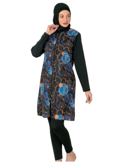 Fantasy 3440 Bayan Desenli Tesettür Mayo