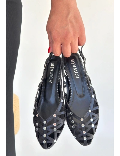 Faty Siyah Cilt Babet Ayakkabı