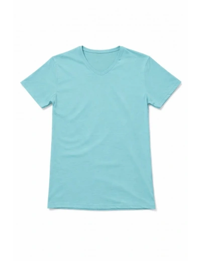 Genç Kız Çocuk V Yaka Tişört Model - Turkuvaz