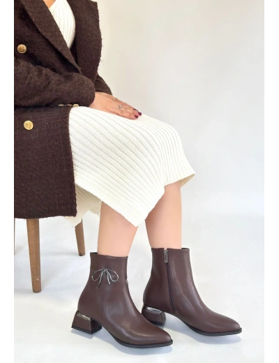 Harly Kahverengi Cilt Topuklu Bot