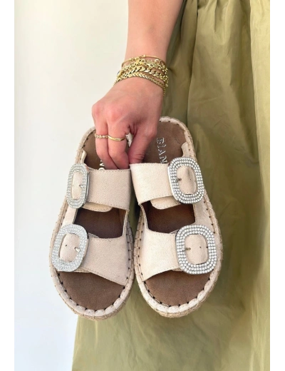 Hertas Bej Nubuk Tokalı Terlik