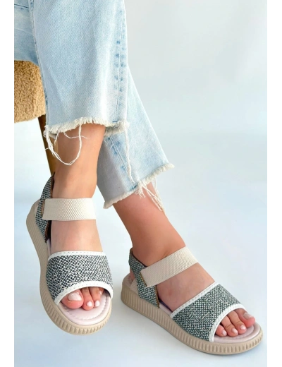 Jake Yeşil Hasır Cilt Sandalet