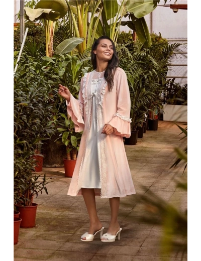 Jar Pierre 228 Kadife Gecelik Sabahlık