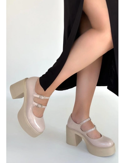 Jarlo Bej Rugan Dolgu Topuk Ayakkabı