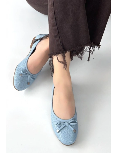 Jnues Mavi Deri Babet Ayakkabı