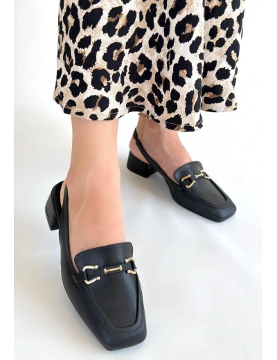 Joone Siyah Cilt Topuklu Ayakkabı