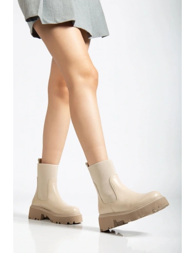 K-815 Bej Lastikli Yüksek Tabanlı Günlük Kadın Bot