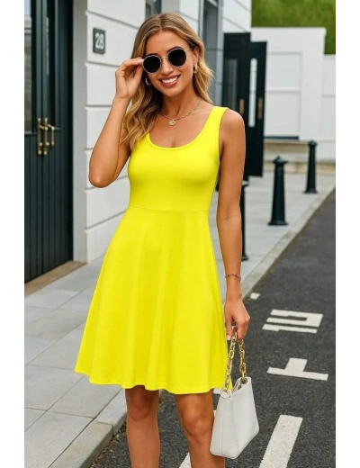 Kadın Askılı Yuvarlak Yaka Kısa Viskon Elbise
