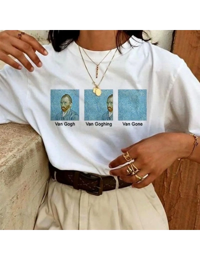 Kadın Baskılı Oversize kısa kol T-Shirt - Beyaz