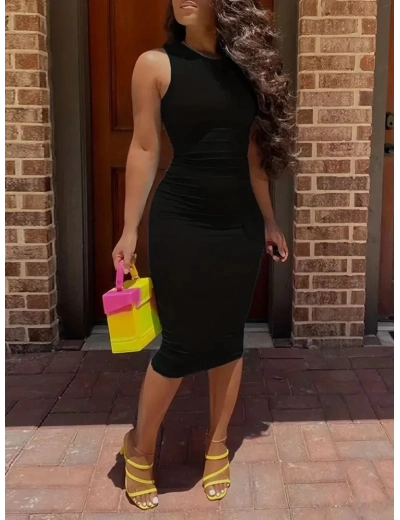 Kadın Bodycon Midi Boy Dalgıç Elbise