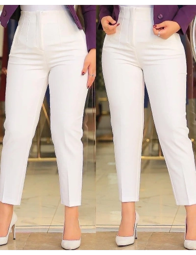 Kadın üste Oturan Paçası Bilek üzerinde Biten Atlas Kumaş Pantolon 36 (S) - 50 (5XL)