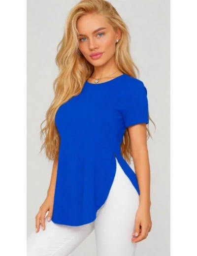 Kadın Yırtmaç Detaylı Viskon Kumaş Bluz