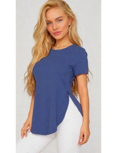 Kadın Yırtmaç Detaylı Viskon Kumaş Bluz