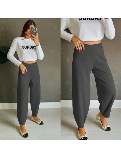 Kadın Yüksek Bel Krep Pantolon