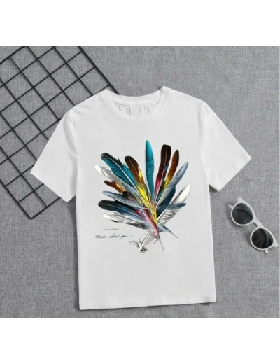 Kız Çocuk Baskılı T-Shirt - Beyaz