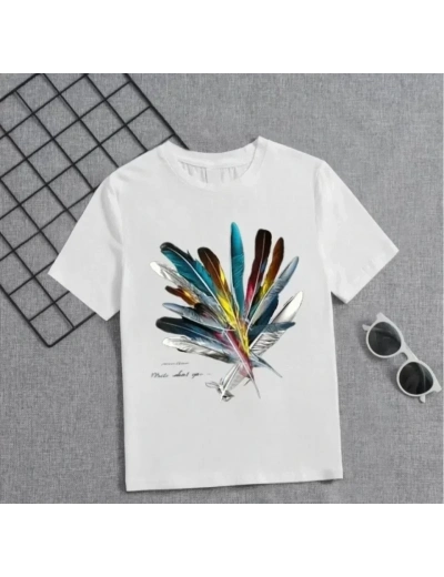 Kız Çocuk Baskılı T-Shirt - Beyaz