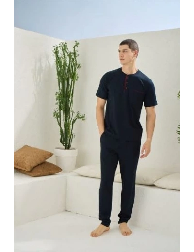 Kocabey 2090 Erkek Midi Yaka Pijama Takım