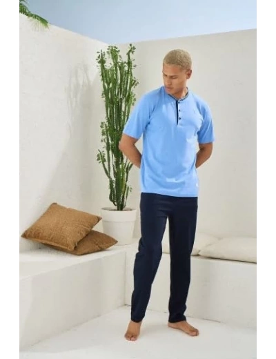 Kocabey 2104 Erkek Midi Yaka Pijama Takım
