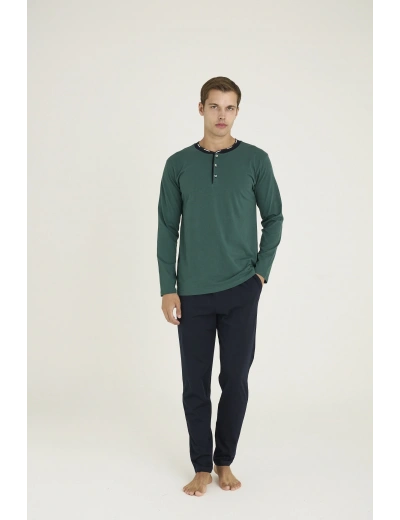 Kocabey 9245 Erkek Midi Yaka Pijama Takım